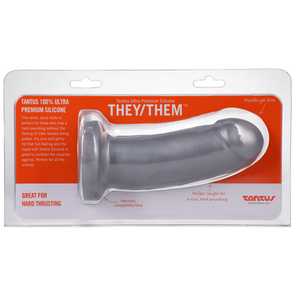 They/Them  Super Soft Silicone Dildo Silver