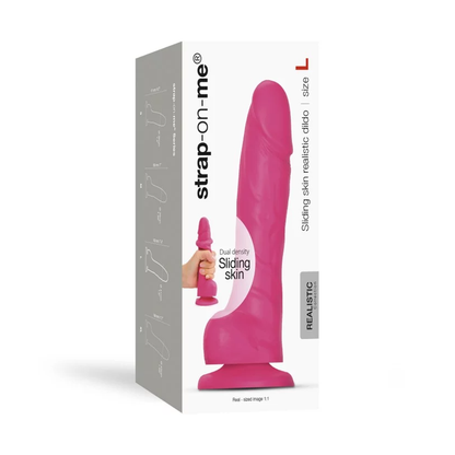 SLIDING SKIN REALISTIC DILDO FUCHSIA - L