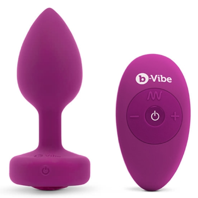 VIBRATING JEWEL PLUG | S/M | FUCHSIA