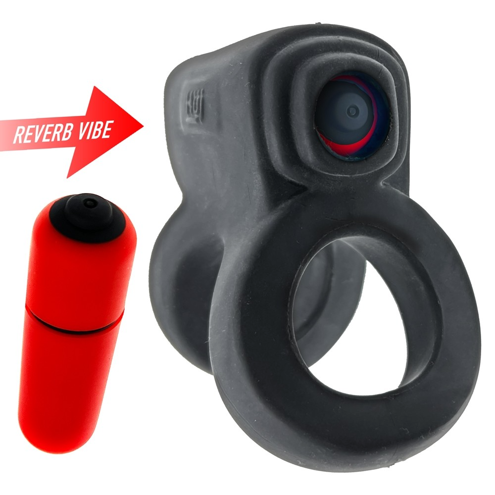 REVHAMMER, shaft vibe ring, TAR ICE w/ Red Vibe