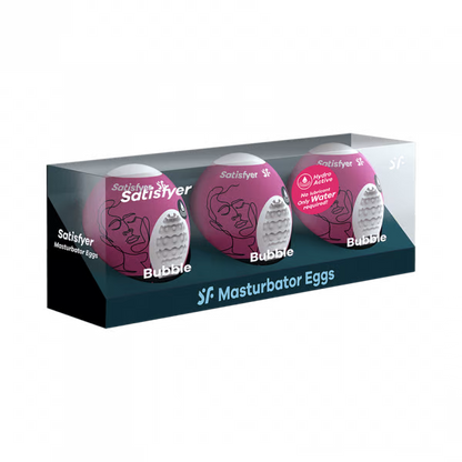 Masturbator Egg 3er Set (Bubble) Violet