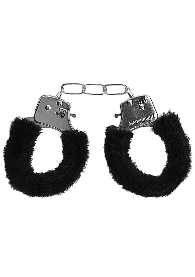 Shots Toys Pleasure Furry Handcuffs Black